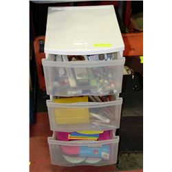 3-TIER STORAGE ON WHEELS W/ ARTS &