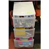 Image 1 : 3-TIER STORAGE ON WHEELS W/ ARTS &