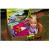 Image 1 : LITTLE GIRLS BOX WITH TEA PARTY SET, TALKING