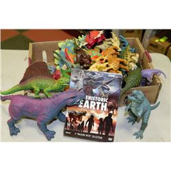BOX OF CHILDRENS ASSORTED DINOSAURS TOYS WITH 6