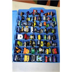 HOT WHEELS CASE WITH 67 HOTWHEELS AND MATCH BOX