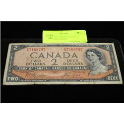 SCARCE 1954 "DEVIL'S FACE" 2 DOLLAR BANKNOTE
