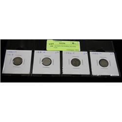 SCARCE QUEEN VICTORIA SILVER NICKELS X4