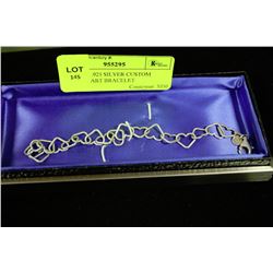 VINTAGE .925 SILVER CUSTOM MADE HEART BRACELET