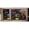 Image 1 : HARLEY DAVIDSON MOTORCYCLE TIN FRAMED PICTURE X2