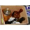 Image 1 : BOX W/VINTAGE CANISTERS & BOTTLES