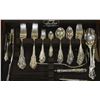 Image 3 : 101 PCS STAMPED WALLACE STERLING SILVER CUTLERY SET IN CASE
