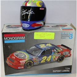 AUTOGRAPHED JEFF GORDON MINI HELMET AND NEW JEFF
