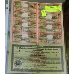 LOT OF TWO 100,000 MARK UNCANCELLED BONDS WITH CON