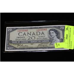 1954 CANADIAN TWENTY DOLLAR BANKNOTE