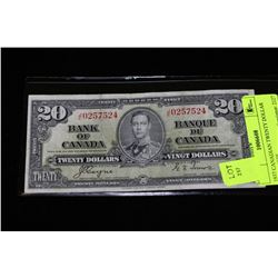 1937 CANADIAN TWENTY DOLLAR BANKNOTE
