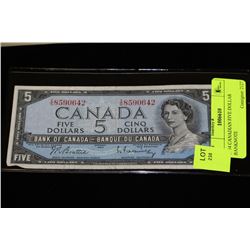 1954 CANADIAN FIVE DOLLAR BANKNOTE