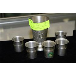 COLLECTORS GERMAN REIN ZINN ETCHED PEWTER GOBLET