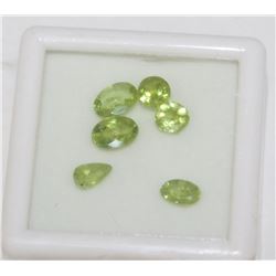 6 PERIDOT STONES ASSORTED CUTS & SHAPES