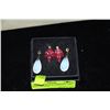 Image 1 : 2 PAIRS OF ESTATE EARRINGS - RED RHINESTONE &