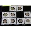 Image 1 : SHEET WITH 9 ASSORTED CANADIAN QUARTERS INCLUDING