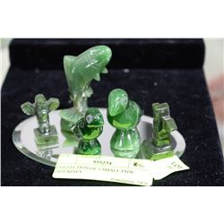 COLLECTION OF 5 SMALL JADE FIGURINES
