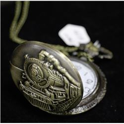 BRONZE POCKET TRAIN WATCH WITH CHAIN