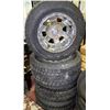 Image 1 : SET OF FOUR 285/60R18 ALL SEASON TIRES & RIMS