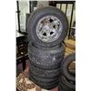 Image 2 : SET OF FOUR 285/60R18 ALL SEASON TIRES & RIMS