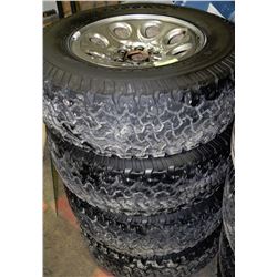 SET OF FOUR 265/70R17 TIRES & CHROME RIMS