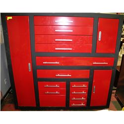 TOOL CHEST RED AND BLACK 72'  W x 68' H x 24' D