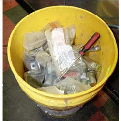 YELLOW PAIL WITH NEW BOLTS