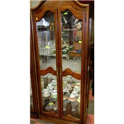 WOOD AND GLASS DISPLAY CABINET