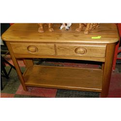 OAK SOFA TABLE WITH DRAWERS