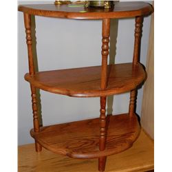 OAK 3 TIER  HALF CIRCLE SHELF