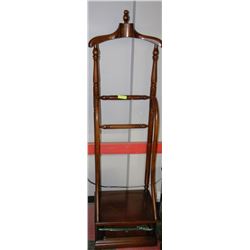 LARGE MEN'S WALNUT VALET WITH BOTTOM DRAWER