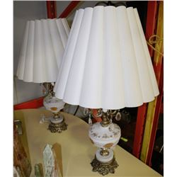 PAIR OF ESTATE BRASS BASE LAMPS