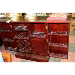 WOOD CARVED FOLD OUT BAR