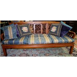 LARGE WOOD CARVED BENCH