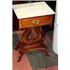 Image 1 : WOOD CARVED TELEPHONE STAND WITH MARBLE TOP