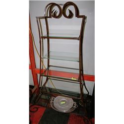 BROWN DESIGNER 5-TIER METAL & GLASS