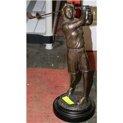 BRONZE LADY GOLFER STATUETTE