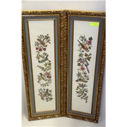 PAIR OF NEEDLEPOINT ESTATE BIRD PICTURES