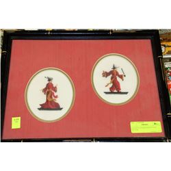 JAPANESE FRAMED PETIT POINT PICTURE