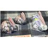 Image 1 : TWO PAIRS OF HANDPAINED BUNNY ORNAMENTS