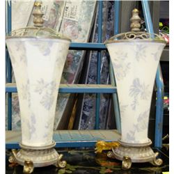 PAIR OF ESTATE FABRIC LAMPS