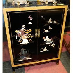 HANDCARVED 2 DOOR CABINET