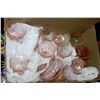 Image 1 : BOX OF PINK DEPRESSION GLASS