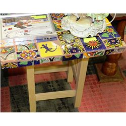 SMALL YELLOW TILED TABLE
