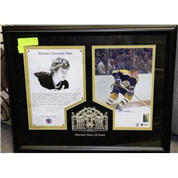 BOBBY ORR HOCKEY HALL OF FAME FRAMED DISPLAY