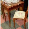 Image 1 : ESTATE WRITING DESK WITH NEEDLEPOINT CHAIR