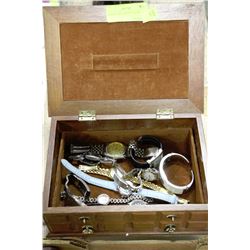 WOODEN BOX WITH WATCHES