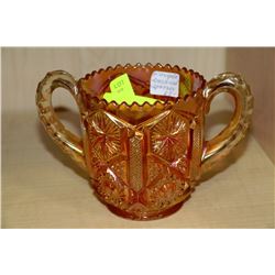 MERIGOLD CARNIVAL GLASS SPOONER