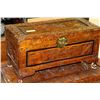 Image 1 : SMALL WOOD CARVED STORAGE TRUNK