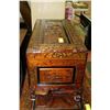 Image 2 : SMALL WOOD CARVED STORAGE TRUNK